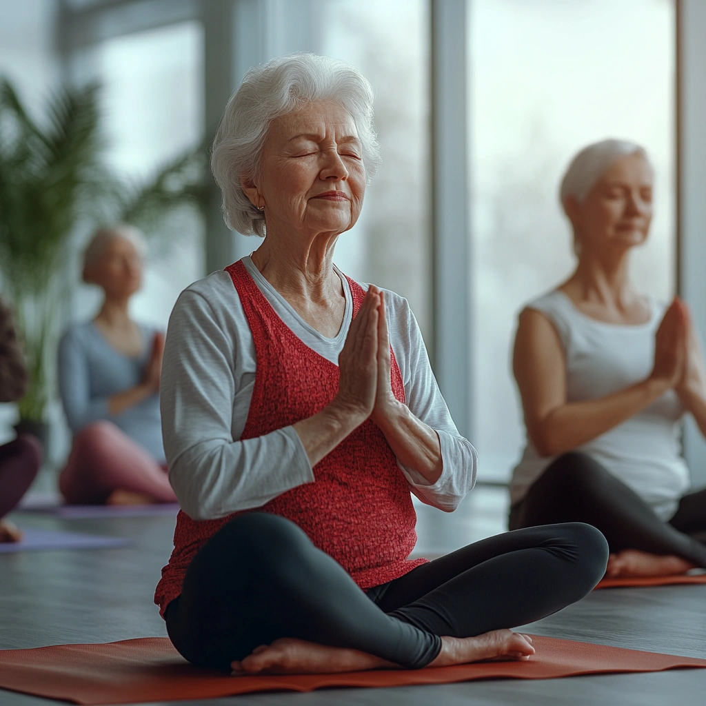 Пенсіонери практикують м'яку йогу